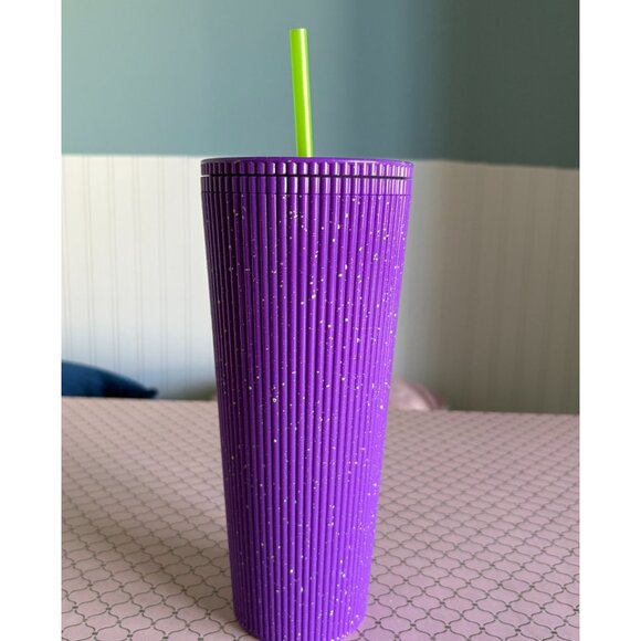 Starbucks Purple Halloween Tumbler 2024.  Purple Glow In The Dark 24 Oz. - Picture 4 of 7